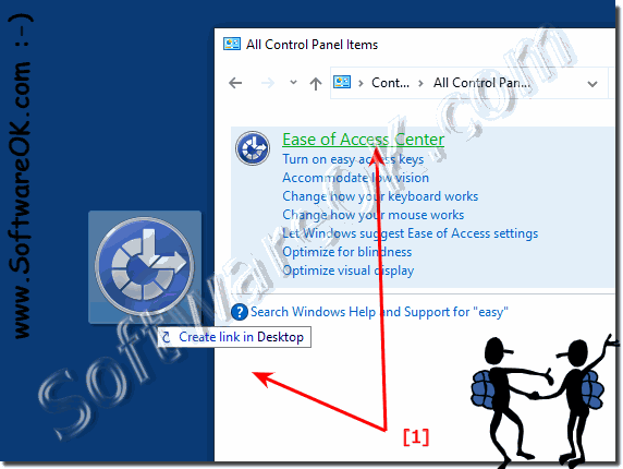 Desktop Button for Ease of Access Center on Windows!