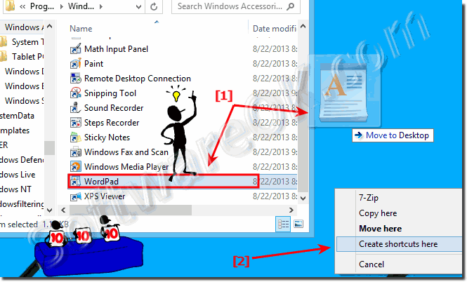 Desktop shortcut for the Windows-8.1 WordPad!