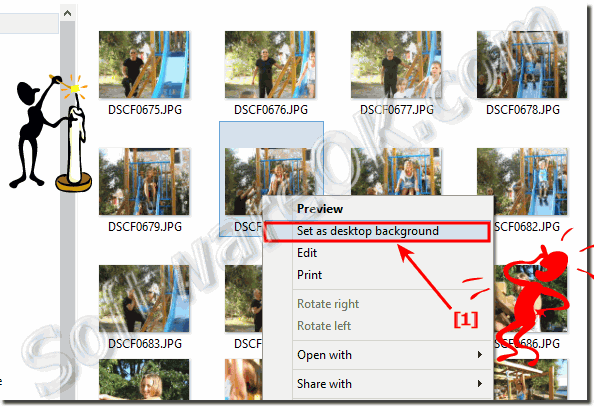 Direct select single image in MS-Explorer for the W8 desktop background