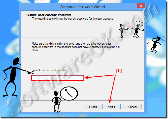 Enter current user account password for reset Disk in Windows 8.1!