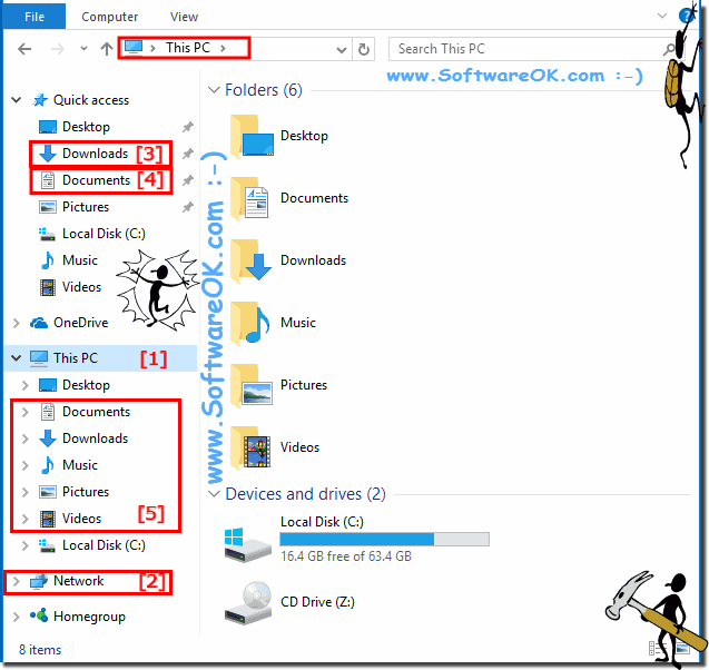 Open my computer on windows 8 to manage files and folders)