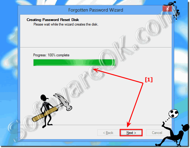 Progress, create the reset Disk in Windows 8.1!