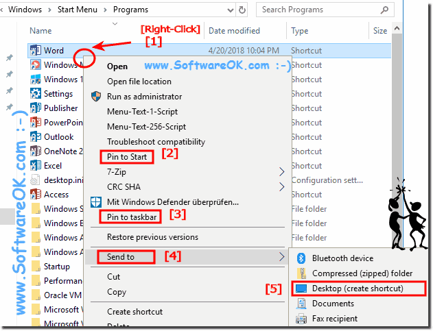 Quickly create Program shortcuts for Windows-8-10!