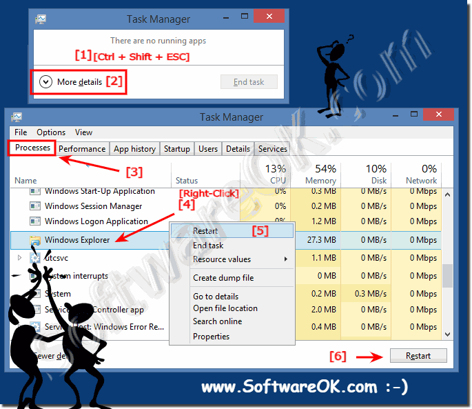 Restart or Kill the MS-Explorer in Windows 8.1!