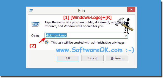 Run diskmgmt.msc in Windows-8