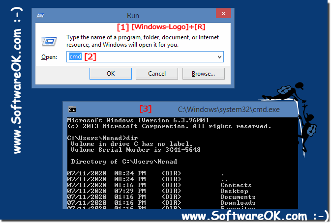 Run cmd.exe the command prompt in administrator mode on Windows 8.1 / 10