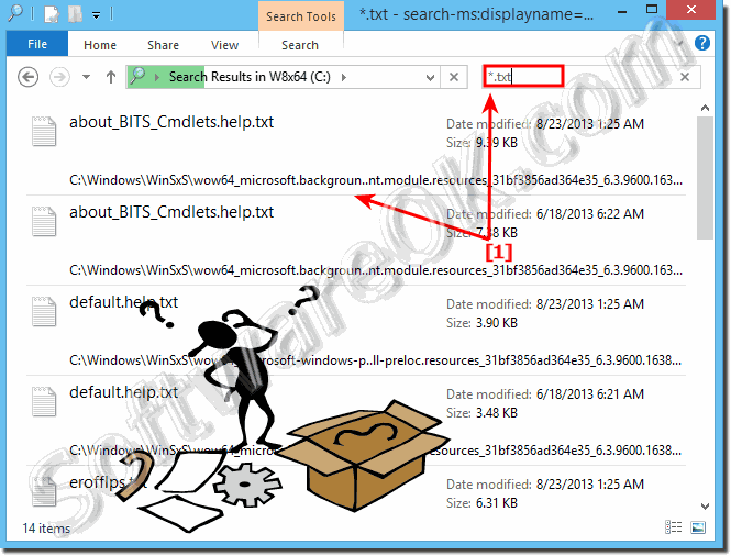 Search for a file via file extension!