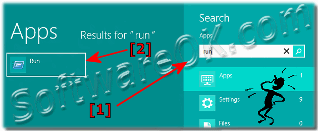 Start the Run-Dialog in Windows 8 via Start-Menu search box