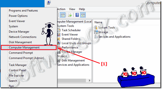 Start the Win 8.1 Computer Management via Windows+X menu!