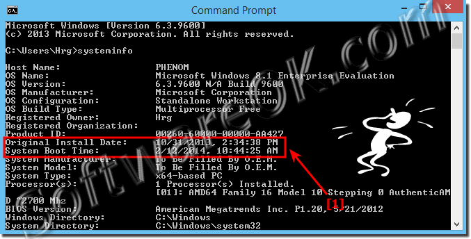 System start  (boot) time, Install-Date Windows!