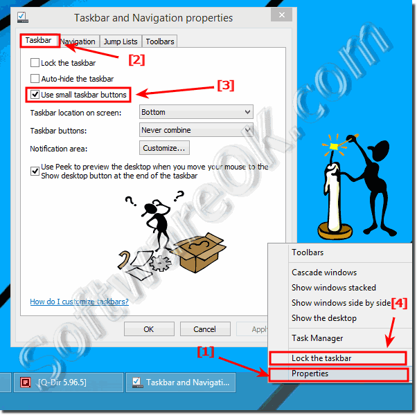 Use small taskbar buttons in Windows 8.1!