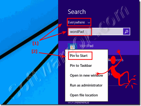 Windows-8.1 WordPad pin on start for a easy start!