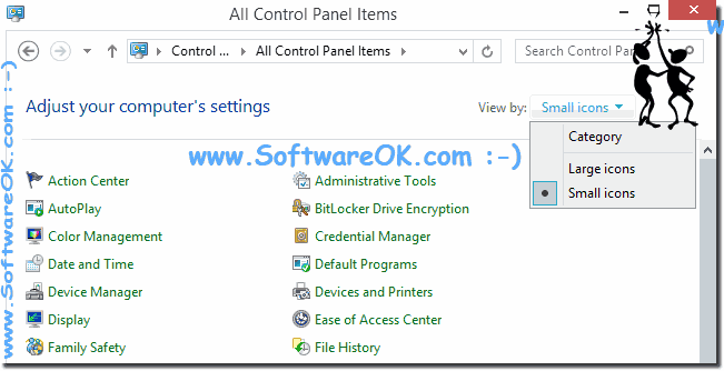 Windows-8 Control Panel in Categories