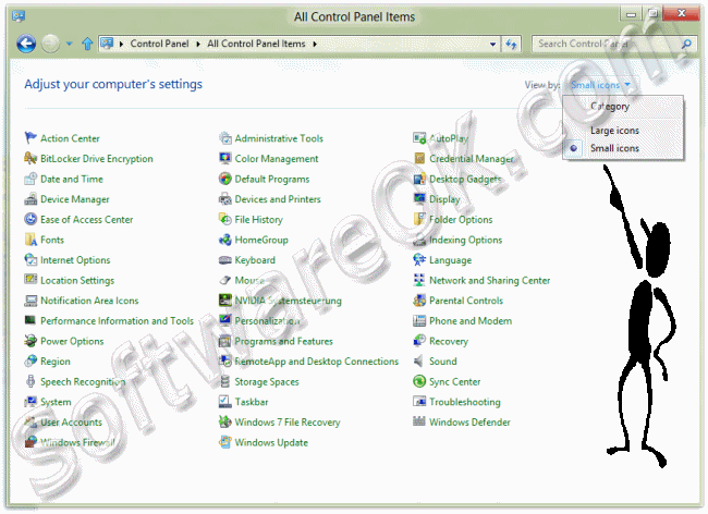 Windows-8 Control Panel in Small icons View
