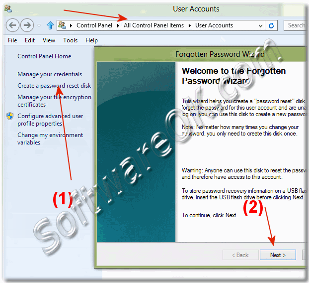 Windows-8 The Forgotten Password Wizard