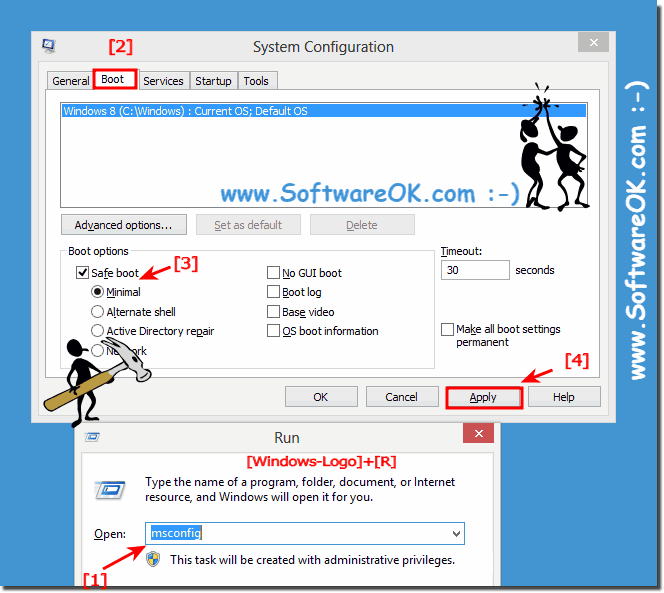 Windows-8 in-Safe Mode Safe boot