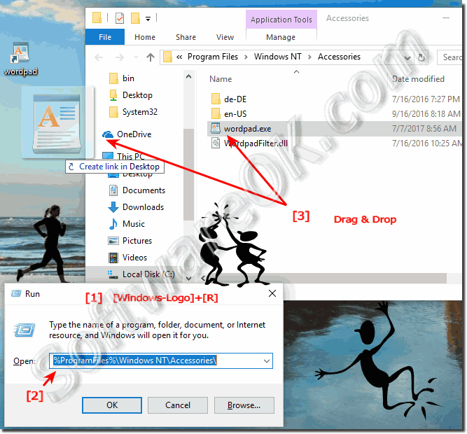 Windows Desktop Shortcut for WordPad!