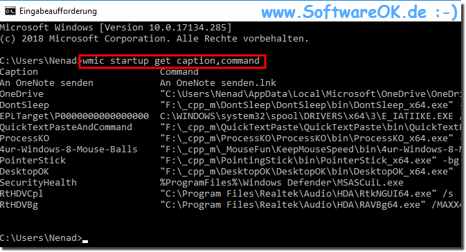 Query startup programs via the cmd.exe command line!