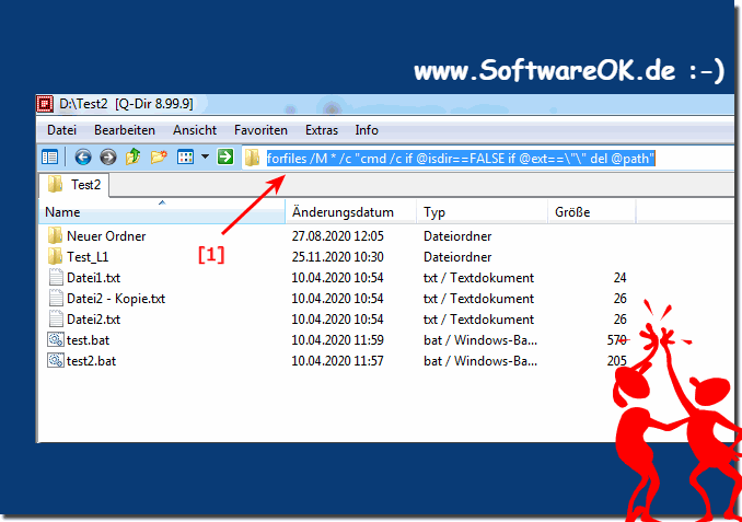 Example using the address line in Q-Dir!