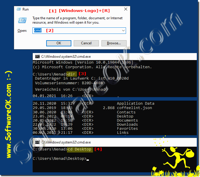 Change directory or drive in command prompt!