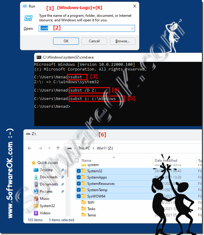 Command to assign local folders as network drives with drive letters!