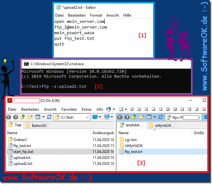 FTP uploads / downloads CMD batch file automation!