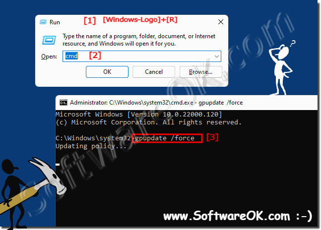 Force a group policy update on Windows 11, 10, ... with the command line!