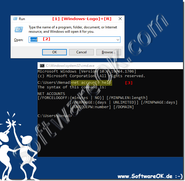 NET ACCAUNTS for password rules under MS Windows OS!