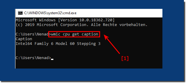 Call up the CPU processor information via the command prompt!