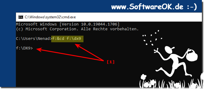 Change directory and drive in the command prompt!