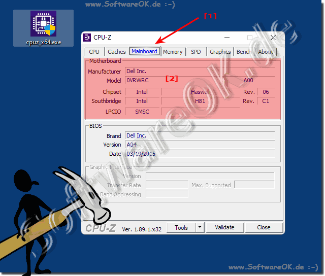 Mainboard query under Windows with external tools!