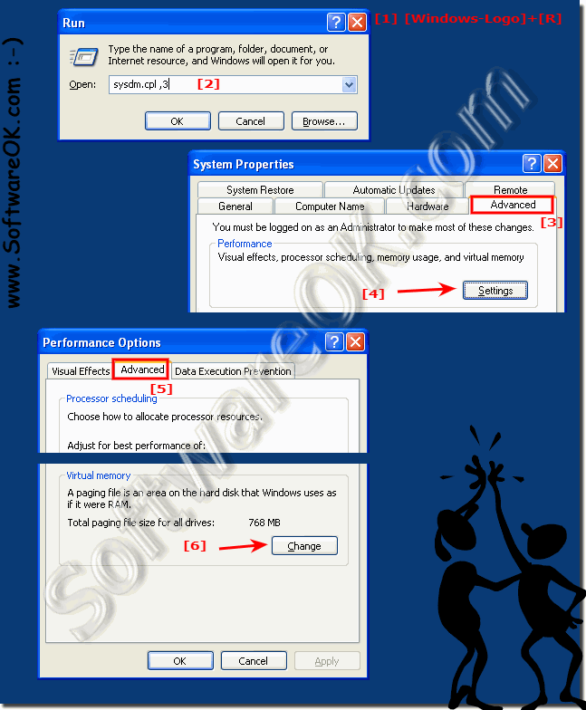 Adjust swap file pagefile.sys in Windows XP?