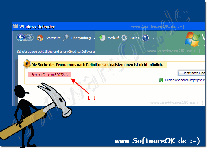 Antivirus on Windows XP error code 0x80072efe!