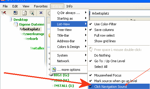 click navigation sound