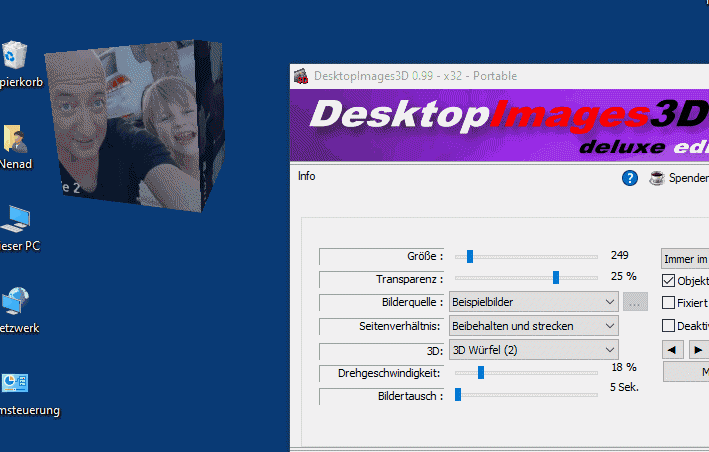 Example if the tool rotates images in 3D on an MS Windows OS!