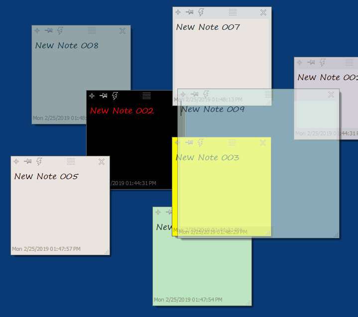 Multiple Desktop Notes transparent random color as a sticky note for Windows!