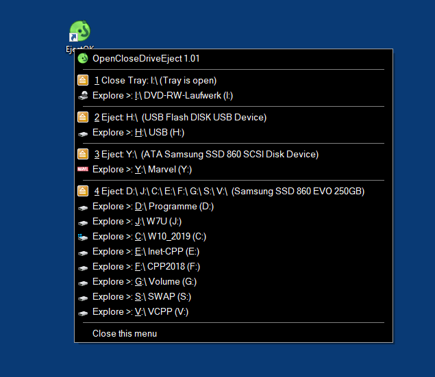 Windows 7 OpenCloseDriveEject 3.21 full