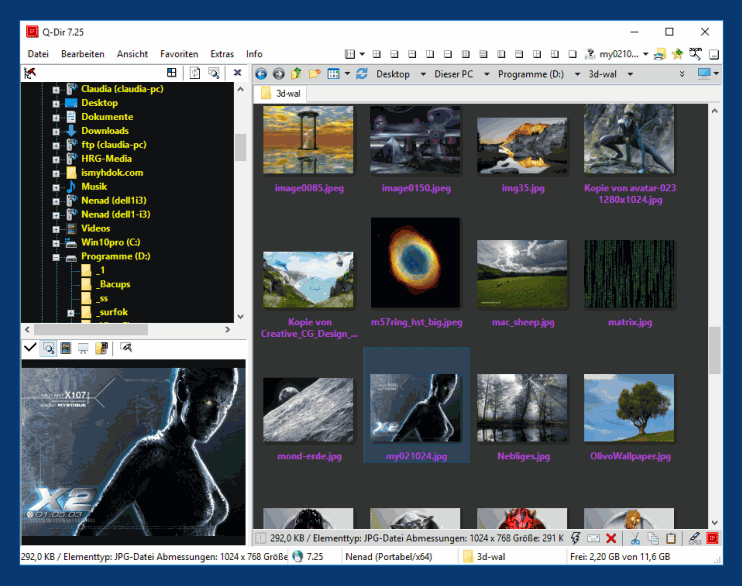 Quad Explorer with single window mode plus preview!