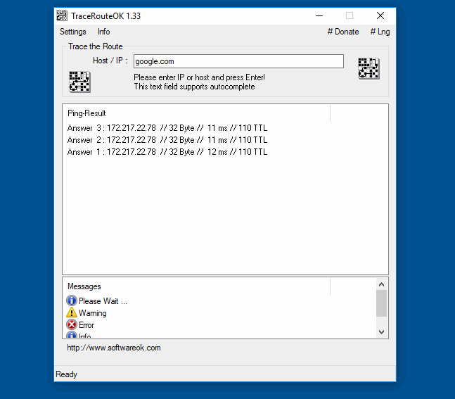 Quickly execute a ping command through CTRL!