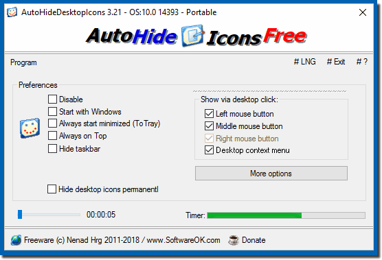 Auto Hide Desktop Icons Portable Win-App.