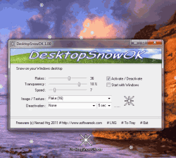 Magic snow flakes on your Windows Desktop