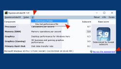 Windows Experience Index reading, recalculate