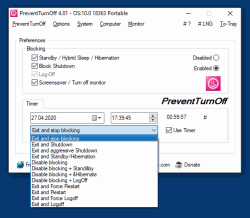 Shutdown timer PC plus prevent turn off