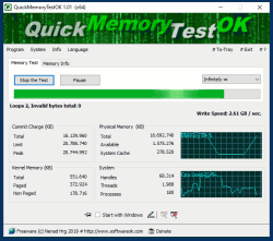 QuickMemoryTestOK 4.31 The Test Windows 10, 8.1, ...