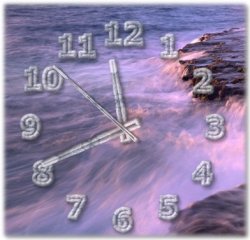 Desktop clock with alpha transparency